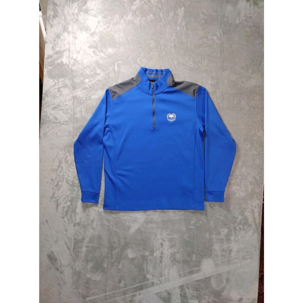 Nike Golf Quarter Zip Mens L Blue Gray Willow Oaks Club Performance Athleisure